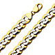 Men's 12.2mm 14K Two-Tone Gold Solid White Pave Curb Cuban Link Chain Necklace 22-26in thumb 0