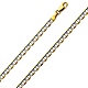 3.5mm 14K Two-Tone Gold Solid Flat Mariner Chain Necklace 16-24in thumb 0