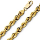 7mm 14K Yellow Gold Solid Men's Diamond-Cut Rope Chain Necklace thumb 0