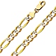 8.5mm 14K Two-Tone Gold Solid Men's Pave Figaro Link Chain Necklace 22-26in thumb 0