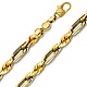 7.5mm 14K Yellow Gold Solid Men's Diamond-Cut Milano Rope Chain 24-26in thumb 0