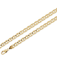 7mm 14K Yellow Gold Solid Men's Mariner Chain Necklace 20-26in