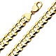 Men's 12.2mm 14K Yellow Gold Solid Concave Curb Cuban Link Chain Necklace 24-30in thumb 0
