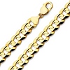 Men's 12.2mm 14K Yellow Gold Solid Concave Curb Cuban Link Chain Necklace 24-30in