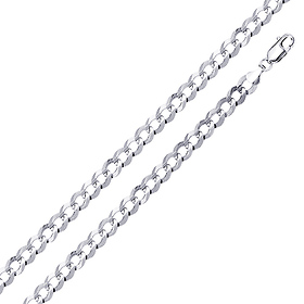 4mm Sterling Silver Solid Men's Curb Cuban Link Chain Necklace 16-30in