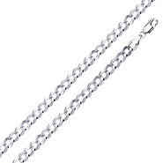 4mm Sterling Silver Solid Men's Curb Cuban Link Chain Necklace 16-30in