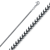 1.5mm 18K White Gold Solid Franco Chain Necklace 16-30in