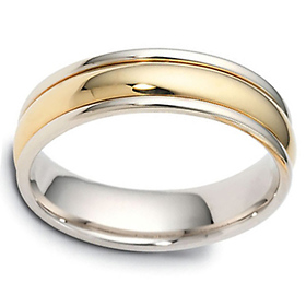 6.00mm Dora 18K Two-Tone Gold Wedding Band
