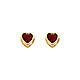 5mm Heart Birthstone Color CZ Stud Earrings in 14K Yellow Gold thumb 0