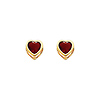 5mm Heart Birthstone Color CZ Stud Earrings in 14K Yellow Gold