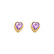5mm Heart Birthstone Color CZ Stud Earrings in 14K Yellow Gold thumb 0