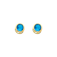 5mm Birthstone Color Round-Cut CZ Stud Earrings in 14K Yellow Gold