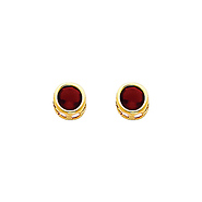 5mm Birthstone Color Round-Cut CZ Stud Earrings in 14K Yellow Gold