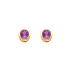 5mm Birthstone Color Round-Cut CZ Stud Earrings in 14K Yellow Gold