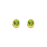 5mm Birthstone Color Round-Cut CZ Stud Earrings in 14K Yellow Gold