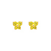 Butterfly Birthstone Color CZ Stud Earrings in 14K Yellow Gold