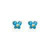 Butterfly Birthstone Color CZ Stud Earrings in 14K Yellow Gold
