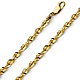 4mm 14K Yellow Gold Solid Men's Diamond-Cut Rope Chain Necklace 20-26in thumb 0