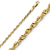 2.5mm 14K Yellow Gold Solid Diamond-Cut Rope Chain Necklace 16-24in