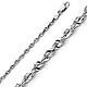 2.5mm 14K White Gold Solid Diamond-Cut Rope Chain Necklace 16-24in thumb 0