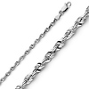 2.5mm 14K White Gold Solid Diamond-Cut Rope Chain Necklace 16-24in