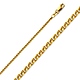 1.7mm Solid 14K Yellow Gold Flat Open Spiga Wheat Chain Necklace 16-22in thumb 0