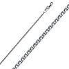 1.5mm Solid 14K White Gold Flat Open Spiga Wheat Chain Necklace 16-22in