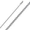 1.3mm Solid 14K White Gold Solid Flat Open Spiga Wheat Chain Necklace 16-20in