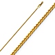 1mm Solid 14K Yellow Gold Square Braided Spiga Wheat Chain Necklace 16-24in thumb 0