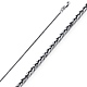 1mm Solid 14K White Gold Solid Square Braided Spiga Wheat Chain Necklace 16-24in thumb 0