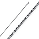 0.8mm Solid 14K White Gold Square Braided Spiga Wheat Chain Necklace 16-22in thumb 0