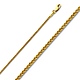 1.1mm 14K Yellow Gold Solid Round Braided Spiga Wheat Chain Necklace 16-24in thumb 0