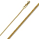 0.9mm Solid 14K Yellow Gold Round Braided Spiga Wheat Chain Necklace 16-22in thumb 0