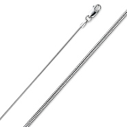 0.8mm 14K White Gold Solid Snake Chain Necklace 16-20in