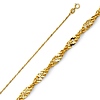 1.2mm 14K Yellow Gold Solid Singapore Chain Necklace 16-22in
