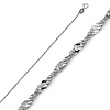 0.9mm Solid 14K White Gold Solid Singapore Chain Necklace 16-20in