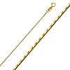 1mm Solid 14K Yellow Gold Snail Link Chain Necklace 16-22in