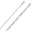 2mm Solid 14K White Gold Flat Mirror Link Chain Necklace 16-22in