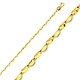 1.7mm Solid 14K Yellow Gold Curved Mirror Link Chain Necklace 16-20in thumb 0
