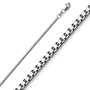 1mm 14K White Gold Solid Box Link Chain Necklace 16-24in