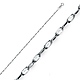 1.2mm Solid 14K White Gold Twisted Snail Chain Necklace 16-22in thumb 0