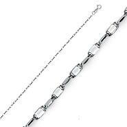 1.2mm Solid 14K White Gold Twisted Snail Chain Necklace 16-22in