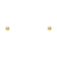 3mm High Polish 14K Yellow Gold Ball Stud Earrings