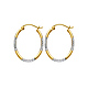Crisscross Diamond-Cut Small Oval Hoop Earrings - 14K Two-Tone Gold thumb 0