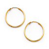 Polished Endless Small Hoop Earrings - 14K Yellow Gold 1.5mm x 0.67 inch