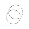 14K White Gold Polished Endless Medium Hoop Earrings - 2mm x 1.37 inch