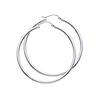 Polished Hinge Large Hoop Earrings - 14K White Gold 2mm x 1.8 inch
