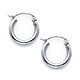 Polished Hinge Mini Hoop Earrings - 14K White Gold 2mm x 0.5 inch thumb 0