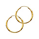 Diamond-Cut Satin Endless Medium Hoop Earrings - 14K Yellow Gold 2mm x 1 inch thumb 0