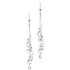 14K White Gold Open Cut Circle Tipped Dangle Tassel Earrings 65mm